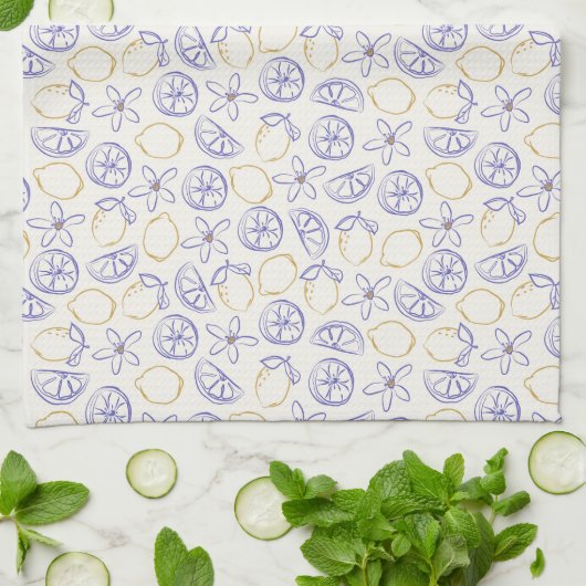 Lemon Doodle Pattern Küchentücher (Gefaltet)