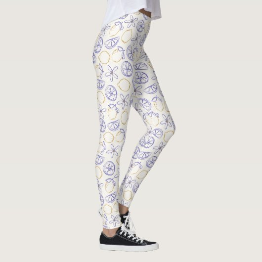 Lemon Doodle Pattern Leggings (Rechts)