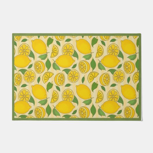 Lemon Doormat, Lemon Welcome Mat, Frühjahrsdekor Fußmatte (Vorderseite)