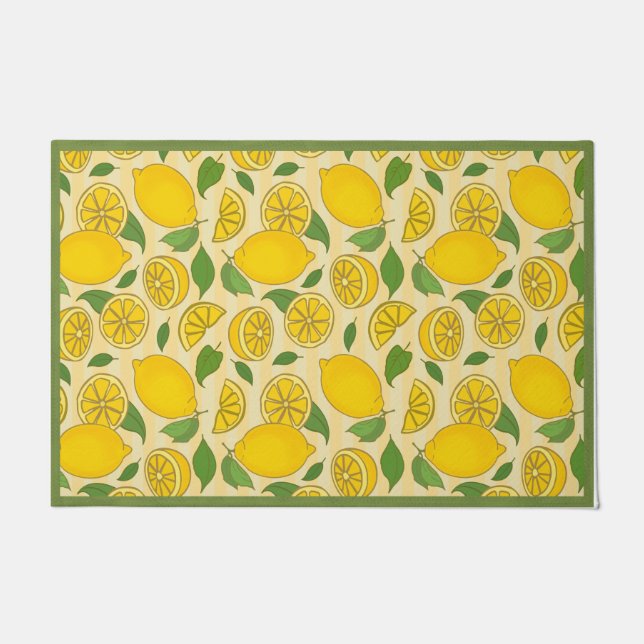 Lemon Doormat, Lemon Welcome Mat, Frühjahrsdekor Fußmatte (Vorderseite)