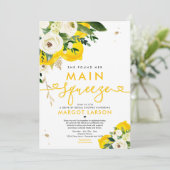 Lemon Drive by Brautparty Lemon Hauptpresse Einladung (Stehend Vorderseite)