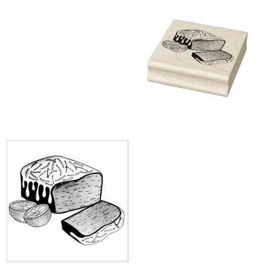 Lemon Drizzle Pund Cake Loaf Britisches Backfood Gummistempel (Stempel)