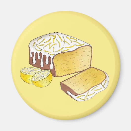 Lemon Drizzle Pund Cake Loaf Britisches Backfood Magnet (Vorne)