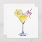 Lemon Drop Cocktail Einladung (Vorne/Hinten)