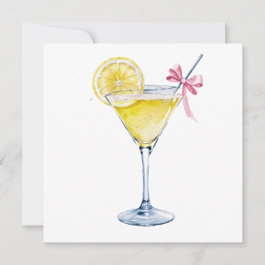 Lemon Drop Cocktail Einladung (Vorderseite)
