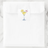 Lemon Drop Cocktail Quadratischer Aufkleber (Tasche)