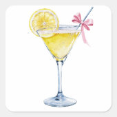 Lemon Drop Cocktail Quadratischer Aufkleber (Vorderseite)