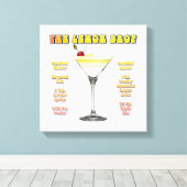 LEMON DROP MARTINI Cocktail Rezept Art 12"x12" Leinwanddruck (Insitu (Holzboden))