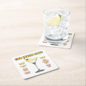 LEMON DROP MARTINI Cocktail Rezept Rechteckiger Pappuntersetzer (Vor Ort)