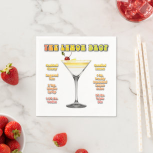 LEMON DROP MARTINI Cocktail Rezept Serviette