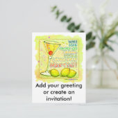 Lemon Drop Martini Einladungspostkarte (Stehend Vorderseite)