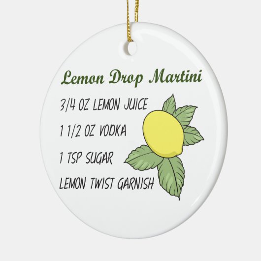 Lemon Drop Martini Keramik Ornament (Links)