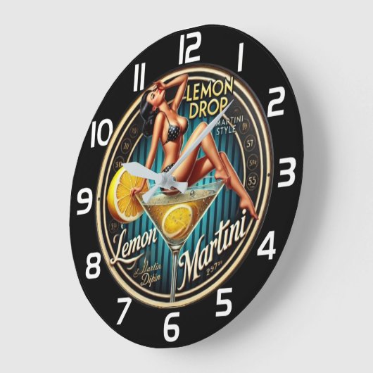 Lemon Drop Martini Modern bar Große Wanduhr (Winkel)