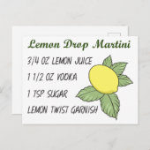 Lemon Drop Martini Postkarte (Vorne/Hinten)