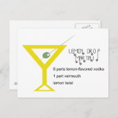 Lemon Drop Martini Postkarte (Vorne/Hinten)