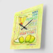 LEMON DROP MARTINI WALL CLOCK QUADRATISCHE WANDUHR (Winkel)