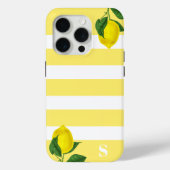 Lemon Drop Strip Monogramm Case-Mate iPhone Hülle (Rückseite)