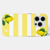 Lemon Drop Strip Monogramm Case-Mate iPhone Hülle (Rückseite (Horizontal))