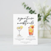 Lemon Drop Summer Sunrise Wedding Mocktails Menu (Stehend Vorderseite)