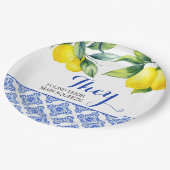 Lemon Dusche Pappteller (Schrägansicht)