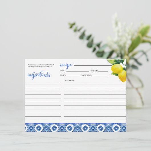 Lemon Duschrei-Karte Begleitkarte (Stehend Vorderseite)