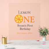 Lemon einen glücklichen 1. Geburtstag orangefarben Acrylschild (Hochzeit)