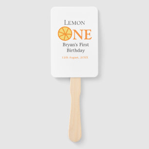 Lemon einen glücklichen 1. Geburtstag orangefarben Fächer