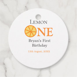 Lemon einen glücklichen 1. Geburtstag orangefarben Geschenkanhänger