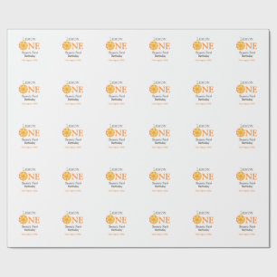 Lemon einen glücklichen 1. Geburtstag orangefarben Geschenkpapier