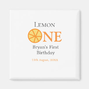 Lemon einen glücklichen 1. Geburtstag orangefarben Magnet