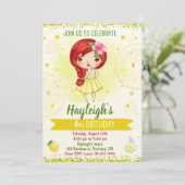 Lemon Einladung Lemonade Stand Einladung Citrus (Stehend Vorderseite)