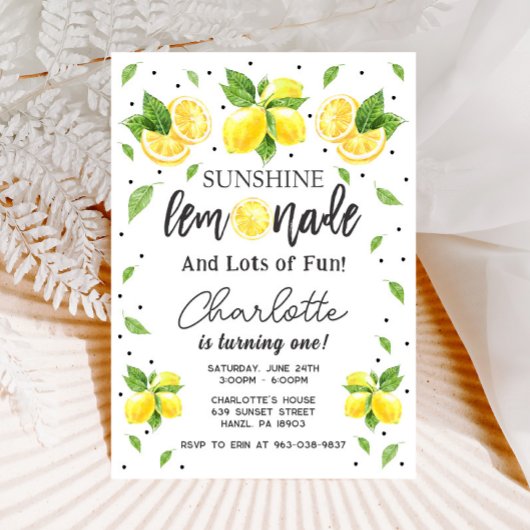 Lemon Einladung zum 1. Geburtstag