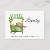 Lemon elegant Bridal shower QR code for registry  Begleitkarte (Vorderseite)