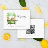 Lemon elegant Bridal shower QR code for registry Begleitkarte