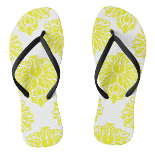 Lemon Elegant Damask Badesandalen