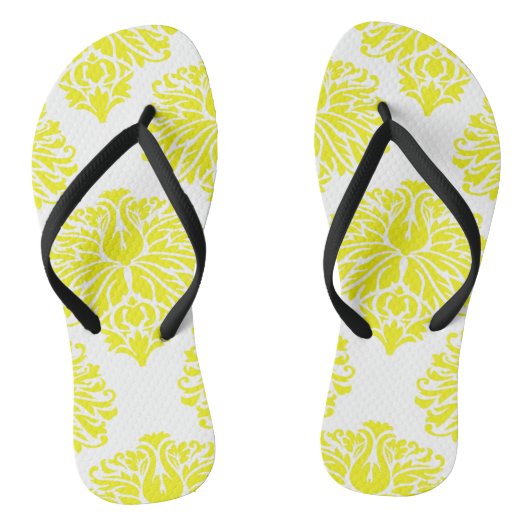Lemon Elegant Damask Badesandalen (Fußbett)