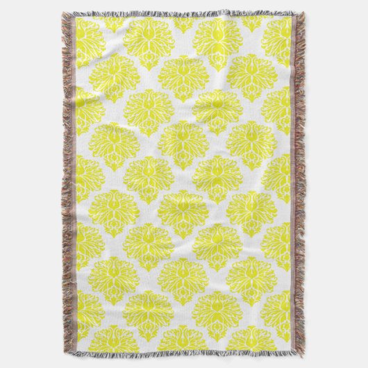 Lemon Elegant Damask Decke (Vorderseite Vertikal)