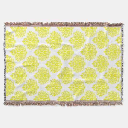 Lemon Elegant Damask Decke (Vorderseite)