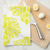 Lemon Elegant Damask Geschirrtuch (Viertel Falte)