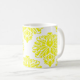 Lemon Elegant Damask Tasse