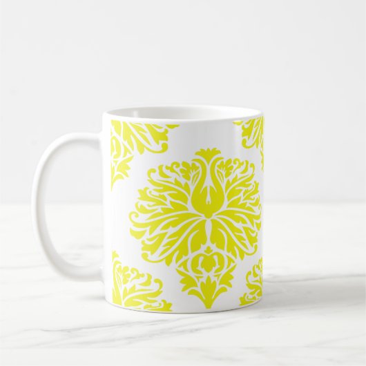 Lemon Elegant Damask Tasse (Links)