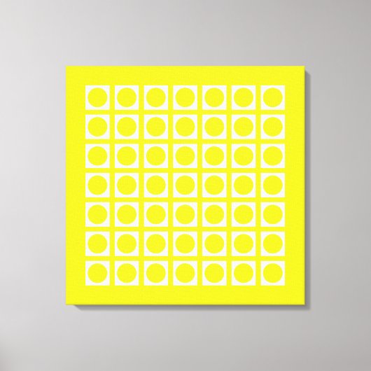 Lemon Elegant Grid Dots Leinwanddruck (Vorderseite)