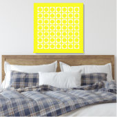 Lemon Elegant Grid Dots Leinwanddruck (Insitu (Schlafzimmer))