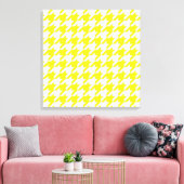 Lemon Elegant Hahnentrittmuster Leinwanddruck (Insitu (Wohnzimmer))
