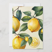 Lemon Elegant Modernes Summer Brautparty Einladung (Rückseite)