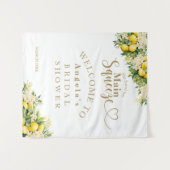 Lemon Elegant Modernes Summer Brautparty Wandteppich (Vorderseite (Horizontal))