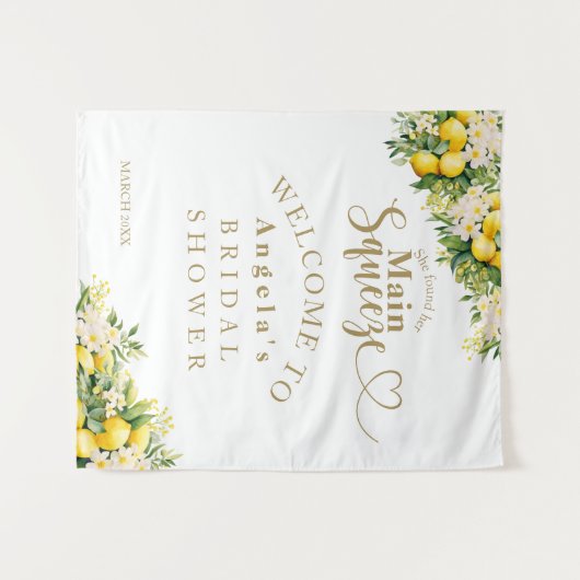 Lemon Elegant Modernes Summer Brautparty Wandteppich (Vorderseite (Horizontal))