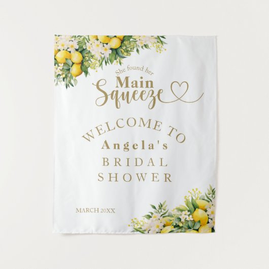 Lemon Elegant Modernes Summer Brautparty Wandteppich (Vorderseite)