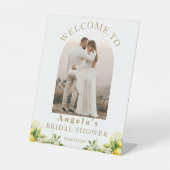 Lemon Elegant Modernes Welcome Brautparty Foto Sockelschild (Vorderseite)