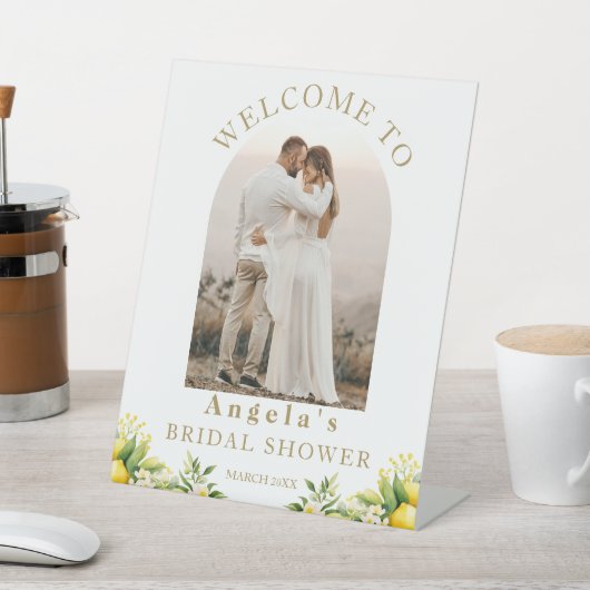 Lemon Elegant Modernes Welcome Brautparty Foto Sockelschild (In SItu)